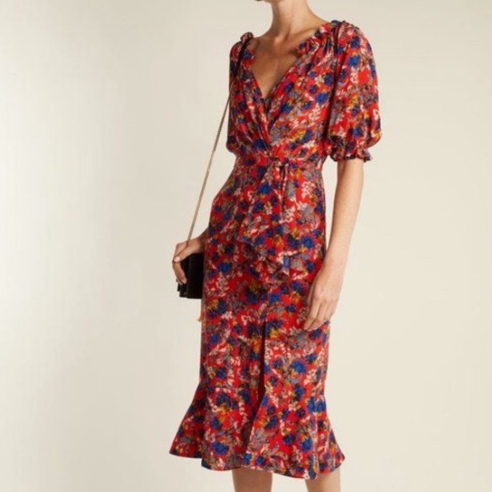 Saloni Silk Floral Dress
